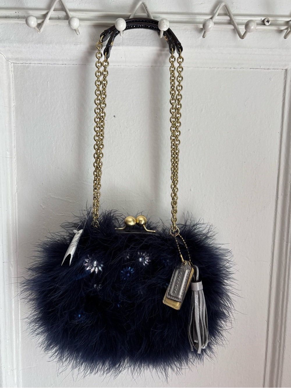 Coach Limited-Edition Poppy Ostrich Crossbody Feather Clutch - Picture 12 of 16